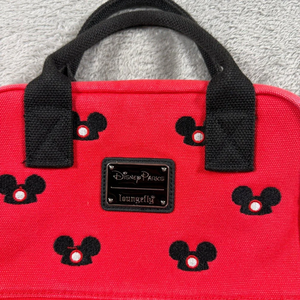 Disney Parks 2020 Red Canvas Loungefly Mickey Mouse Ear Hat Backpack